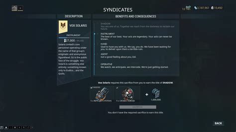 vox solaris standing guide|how to increase vox solaris standing.